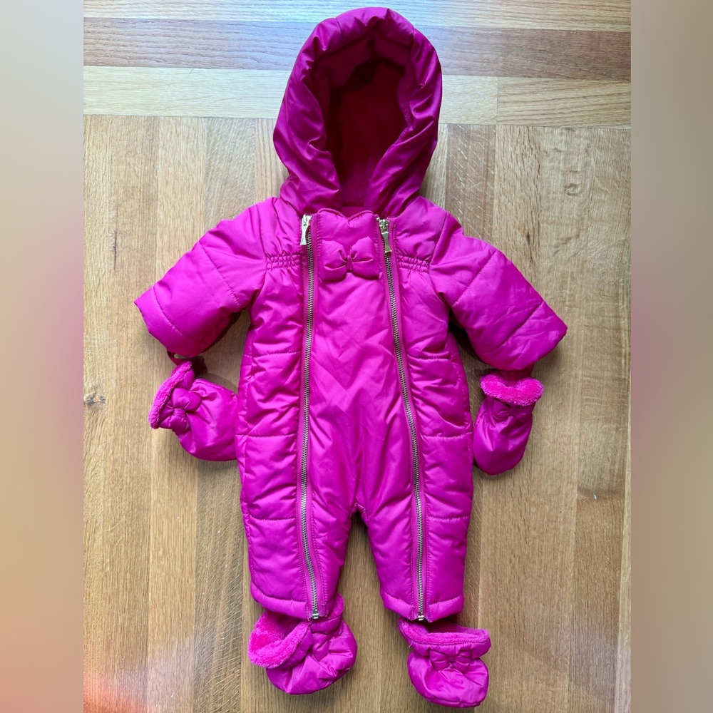 Kate Spade Baby Bunting Snow Suit with Boots and Mittens. Hot Pink with Bows!